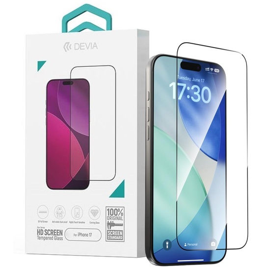 Devia Folie Sticla Star Series Full Screen HD iPhone 17 Negru