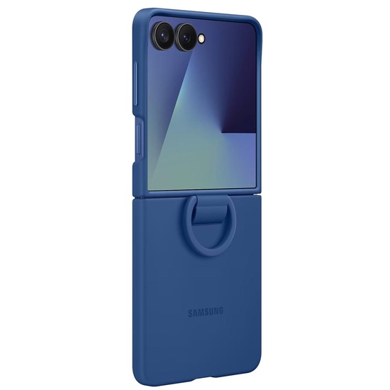 Samsung Husa Originala Silicone Cover cu inel Samsung Galaxy Z Flip7 Albastru