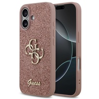 Guess Husa Fixed Glitter 4G Metal Logo iPhone 17 Roz