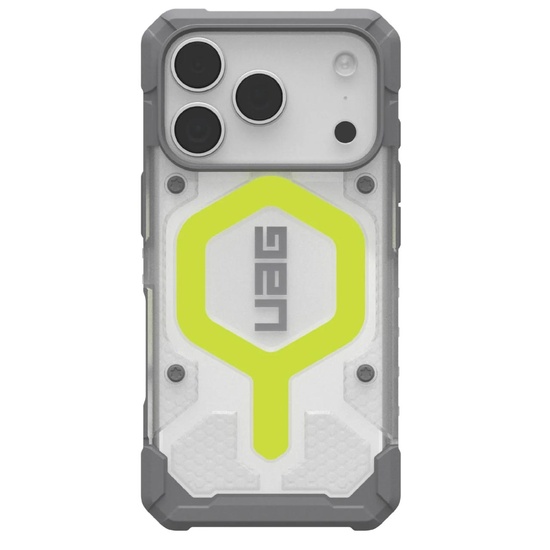 UAG Husa Pathfinder Clear MagSafe iPhone 17 Pro Active Neon Glow