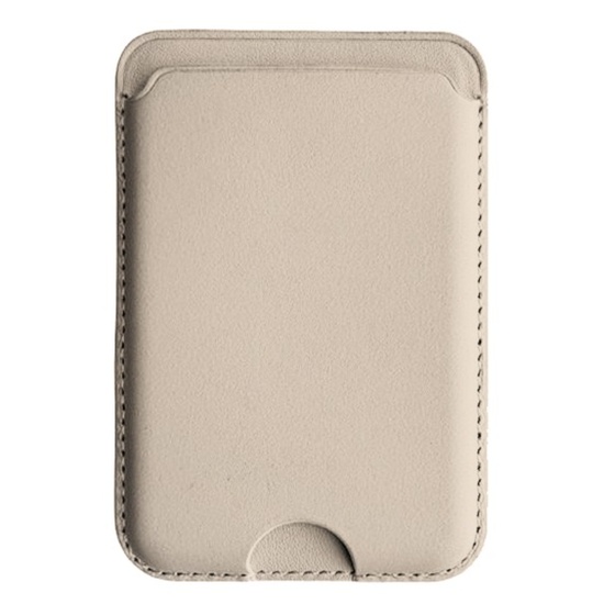 Lemontti Suport Card din piele Genuine Magnetic Bej