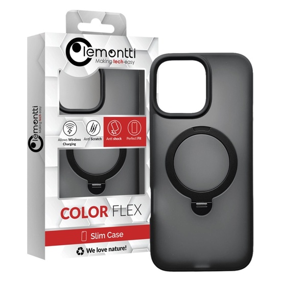 Lemontti Husa Hybrid MagSafe iPhone 16 Pro Max Negru, cu suport rotativ