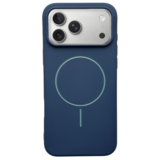 Husa Silicon Velvet Magsafe iPhone 17 Pro Max Bleumarin