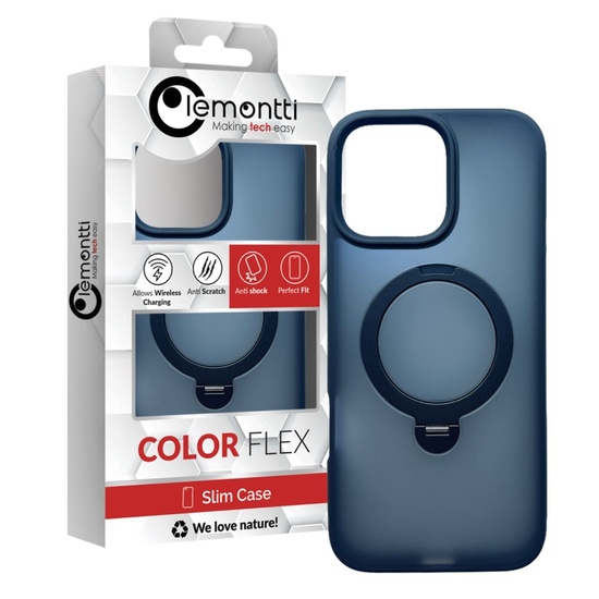 Lemontti Husa Hybrid MagSafe iPhone 16 Pro Max Albastru, cu suport rotativ