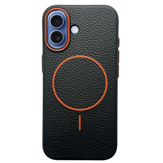 Husa Wave Magsafe iPhone 17 Negru / Portocaliu