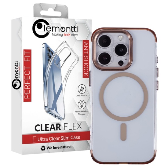 Lemontti Husa Clear Shield iPhone 16 Pro Portocaliu