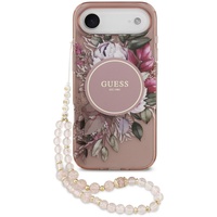 Guess Husa Flowers Strap MagSafe iPhone Air Roz