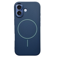 Husa Silicon Velvet Magsafe iPhone 17 Bleumarin