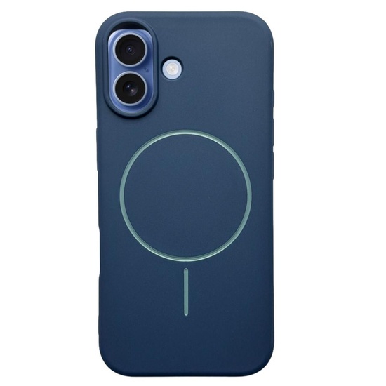 Husa Silicon Velvet Magsafe iPhone 17 Bleumarin