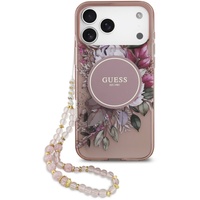 Guess Husa Flowers Strap MagSafe iPhone 17 Pro Roz