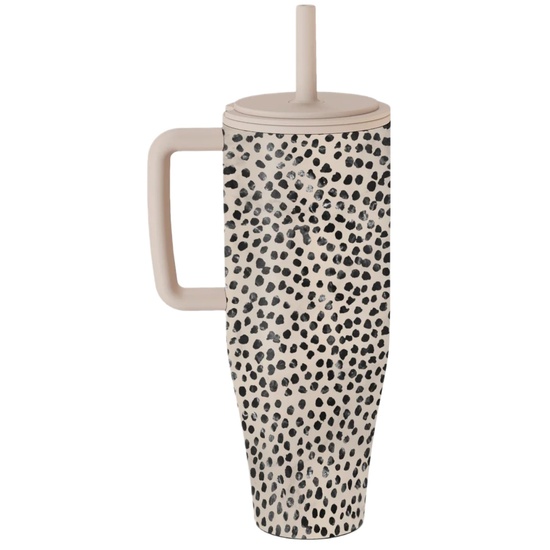 Burga Cana Termos Almond Latte 1.2 L cu capac anti scurgeri si pai reutilizabil, inox