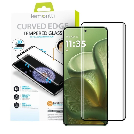 Lemontti Folie Sticla Curbata 3D Motorola Edge 60 Negru