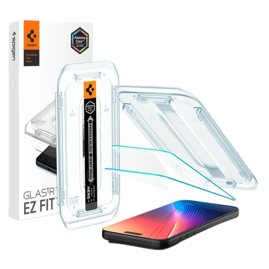 Spigen Pachet 2 buc Folie Sticla iPhone 17 Pro Max / 16 Pro Max cu aplicator inclus Glass tR EZ Fit  Clear