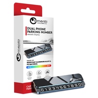 Lemontti Suport auto numar telefon parcare, 2 numere telefon schimbabile, aluminiu, cifre magnetice fluorescente, Negru
