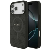 Guess Husa 4G Ring Classic Logo MagSafe iPhone 17 Pro Max Negru