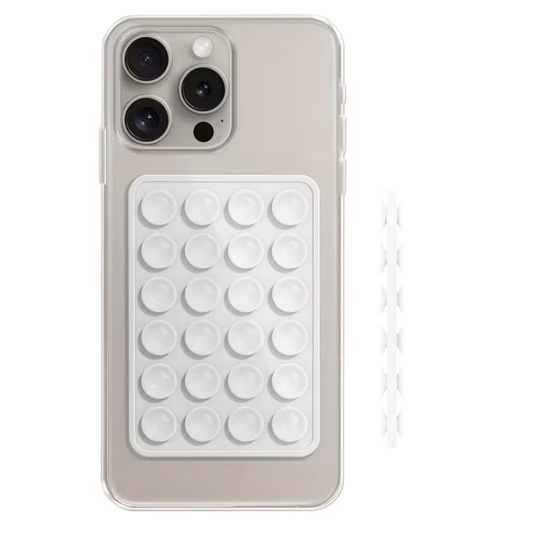 Lemontti Suport Silicon Duo cu ventuze pentru telefon Alb