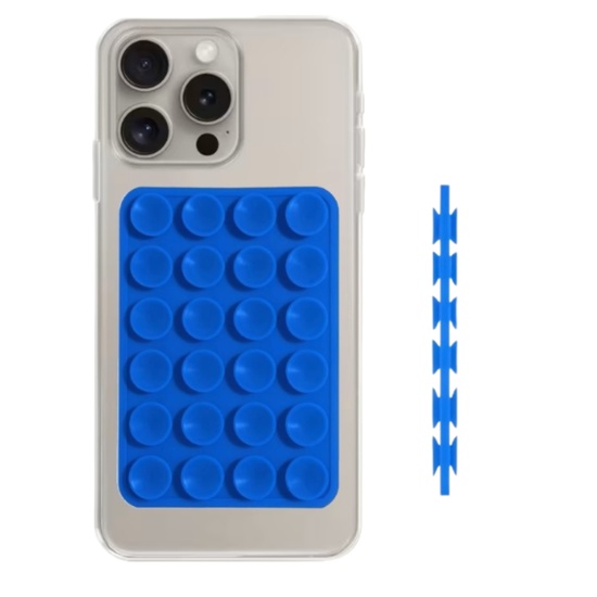 Lemontti Suport Silicon Duo cu ventuze pentru telefon Albastru