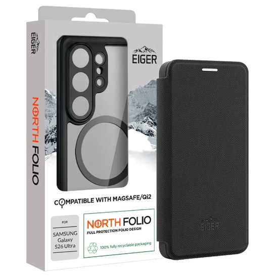 Eiger Husa North Folio Magsafe Samsung Galaxy S26 Ultra Negru