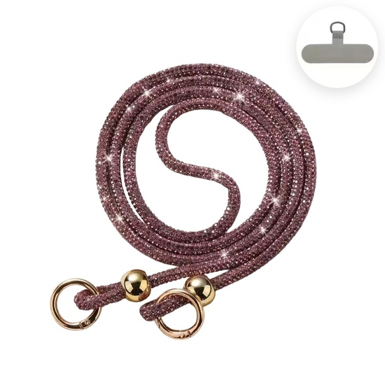 Lemontti Snur telefon cu cristale, 120cm, Mov