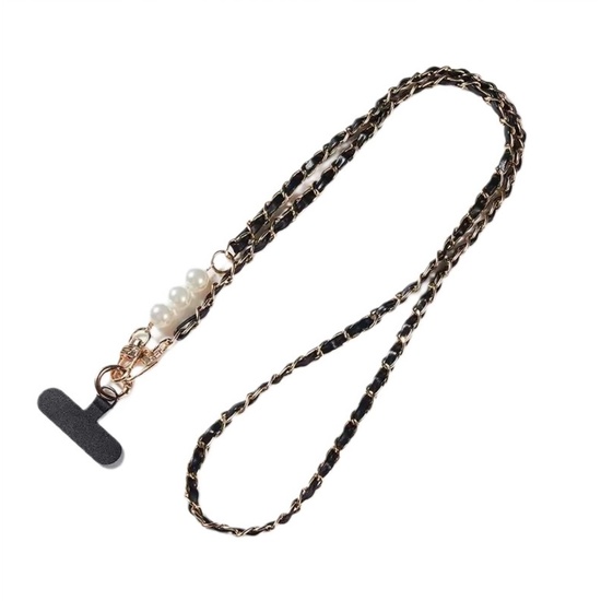 Lemontti Snur telefon cu perle, 120cm, Negru