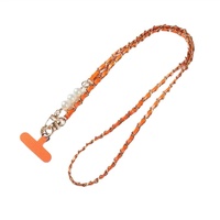 Lemontti Snur telefon cu perle, 120cm, Portocaliu