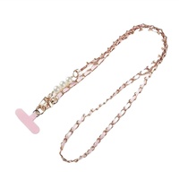 Lemontti Snur telefon cu perle, 120cm, Roz