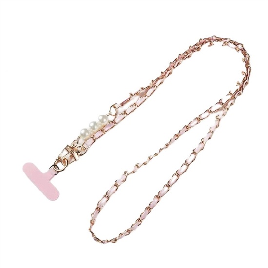 Lemontti Snur telefon cu perle, 120cm, Roz