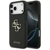 Guess Husa 4G Grained Big and Classic Logo iPhone 17 Pro Max Negru