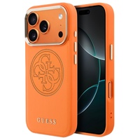 Guess Husa Perforated 4G Logo MagSafe iPhone 17 Pro Max Portocaliu