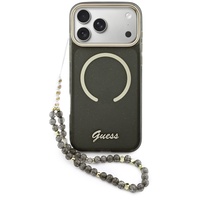 Guess Husa Glitters Script Strap MagSafe iPhone 17 Pro Negru
