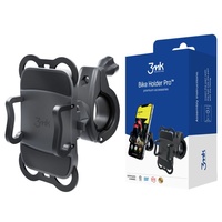 3mk Suport Telefon pentru Bicicleta, rotatie 360, stabil, compatibil cu telefoane intre 4,5-10 cm, Negru