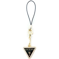 Guess Snur / Pandantiv telefon Strass Triangle Metal Logo Negru