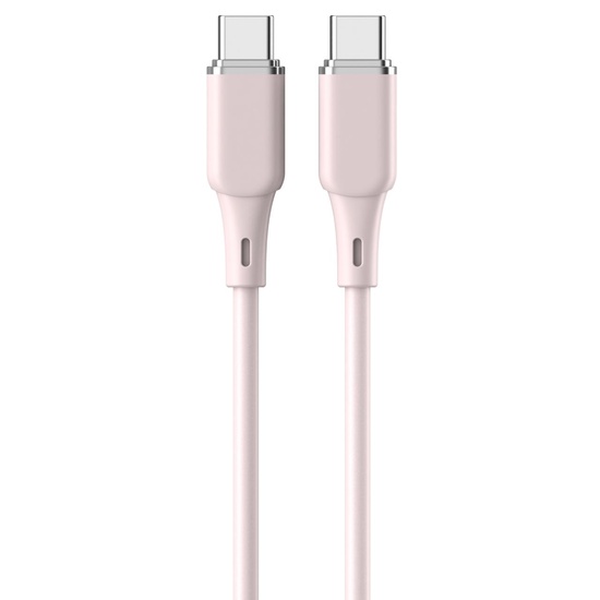 Lemontti Cablu Liquid SiliconType-C la Type-C, Fast Charge, 60W, 1.2m, Roz