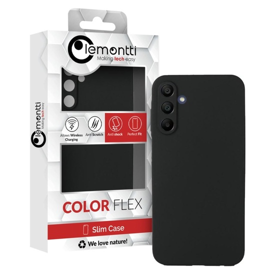 Lemontti Husa Silicon Soft Slim Samsung Galaxy A15 Negru (material mat si fin, captusit cu microfibra)