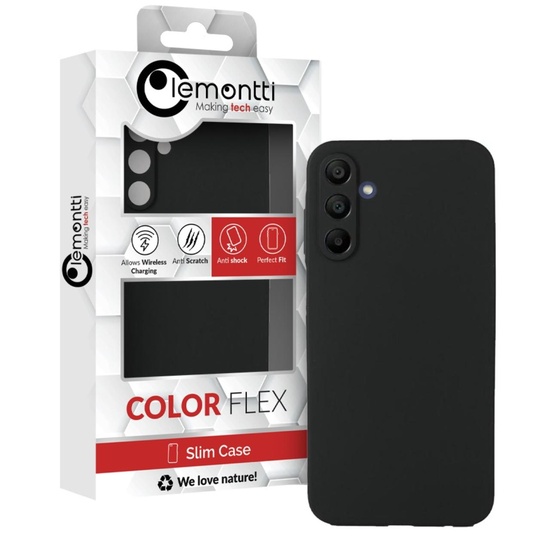 Lemontti Husa Silicon Soft Slim Samsung Galaxy A25 5G Negru (material mat si fin, captusit cu microfibra)